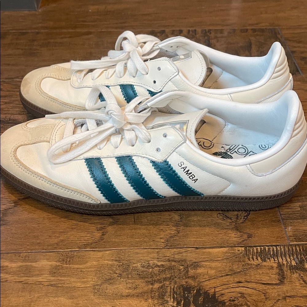 Adidas Samba OG Cloud White (Cream)
Legacy Teal Women's Size 10 Sneakers - Picture 7 of 10